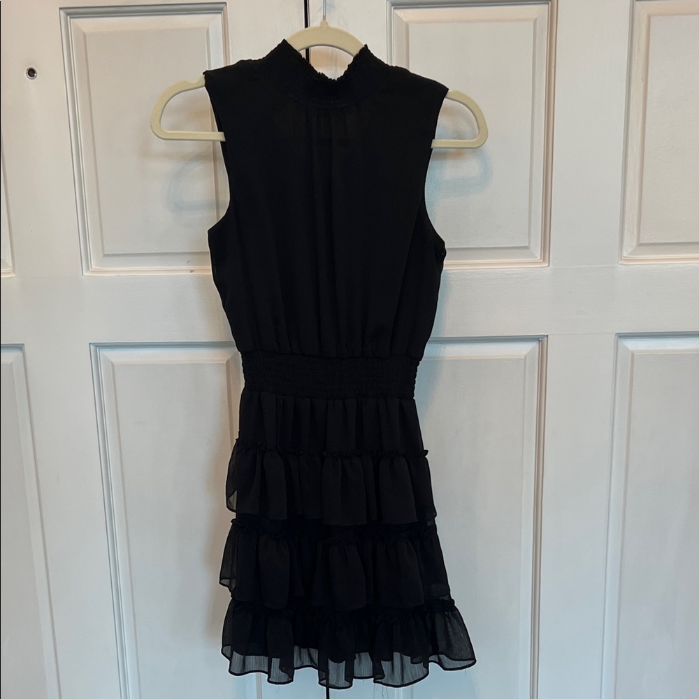 Express Black Ruffled Mini Dress
